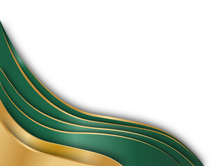 Emerald and Gold Abstract Wavy Layers