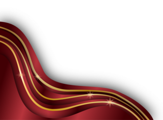 Elegant Red and Gold Swirl Design with Shimmering Accents