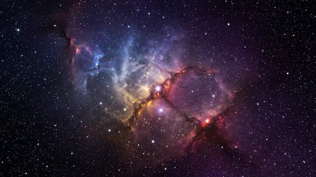 Zooming Through the Carina Nebula, Colorful Deep Space Cloud