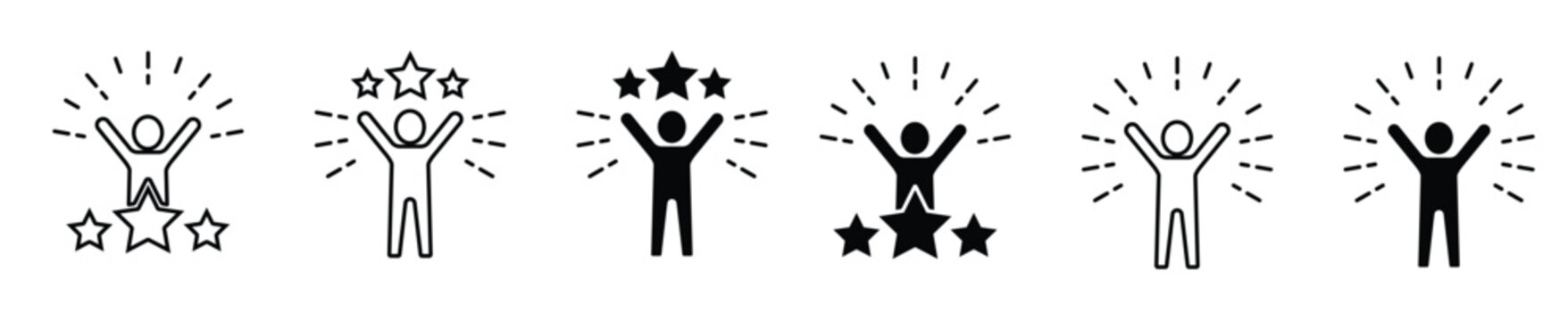  self confident and successful person icon 