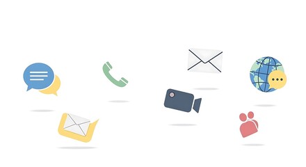 Communication and Technology Icons Set.