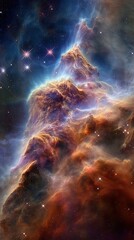 Vivid Star-Forming Nebula with Colorful Cosmic Clouds