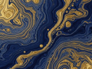 Swirling patterns of blue and gold