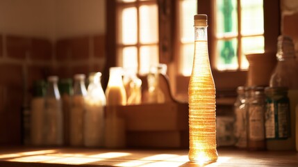 Vinegar concept representing fermentation process, acetic acid production, and food preservation.