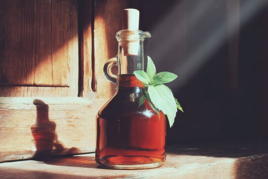 Vinegar production concept focused on acetic fermentation and microbial activity.