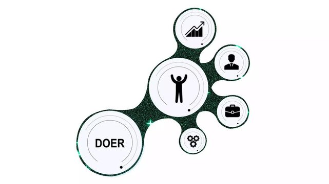Business Productivity Concept with Doer and Related Symbols action achievement success