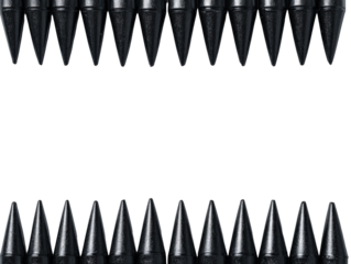 Abstract Arrangement of Black Cones 