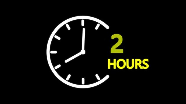 2 hours service clock icon. 2 hours customer service concept. 2 Hours Countdown,2 Hour Timer,The 2 Hour Wait