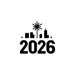 City Skyline with Fireworks Display in Festive Celebration Vector illustration