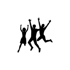 Friends Jumping Together in Celebration of Joyful Moments Vector illustration