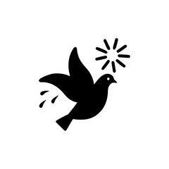 Peaceful Dove in Flight Over Colorful Fireworks Celebration Vector illustration