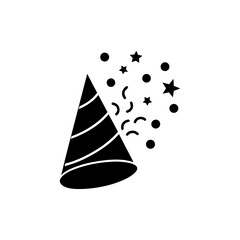 Party Hat and Confetti Minimalist Illustration in Fun and Celebratory Style Vector illustration
