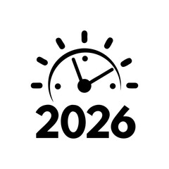 Midnight Clock Illustration with Elegant Minimal Design for Celebration Vector illustration