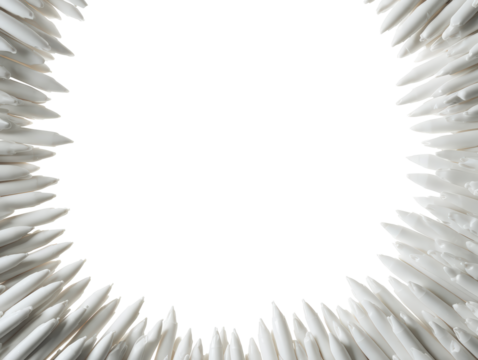 White Pencils Circular Arrangement - Powered by Adobe