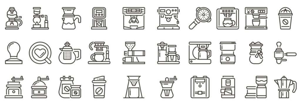 Coffee Equipments , Thin Line and Pixel Perfect Icons