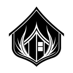 Luxury Interior Design Logo Featuring Refined Abstract Elegant Form Vector illustration