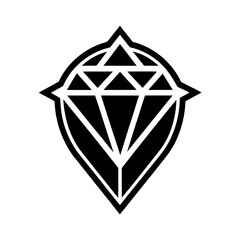 Luxury Jewelry Brand Logo with Symmetrical Elegant Shapes and Premium Look Vector illustration