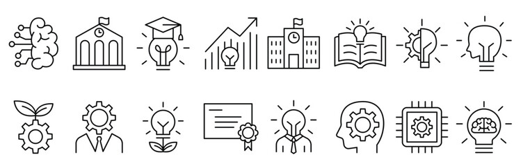 Obraz premium Knowledge icons set in thin line style