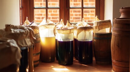  Vinegar concept focused on traditional methods and artisanal production.