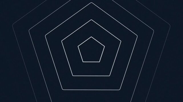 Futuristic neon pentagons Shapes Animation Background glowing in dark space