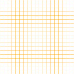 Seamless yellow grid on white background, resembling classic graph paper. Ideal for math, design, or school themed visuals. Vector background