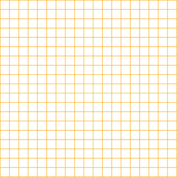 Seamless yellow grid on white background, resembling classic graph paper. Ideal for math, design, or school themed visuals. Vector background