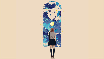 vector illustration of a blue with background.eps