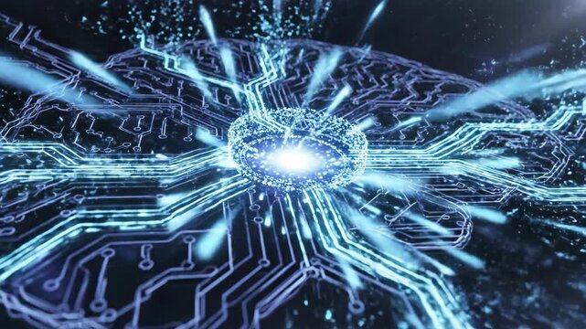 Futuristic neural network concept illustrating digital brain connectivity and ai evolution