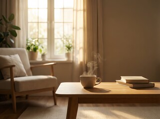 Fototapeta premium Calm Morning Lifestyle With Soft Natural Light And Cozy Interior