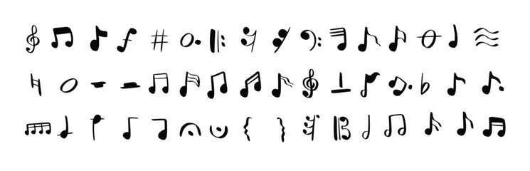 musical note symbol icon shape octave keys vector isolated