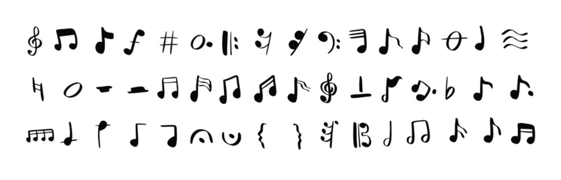 musical note symbol icon shape octave keys vector isolated