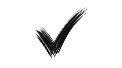 Black Check Mark on White Background - Simple Symbol.