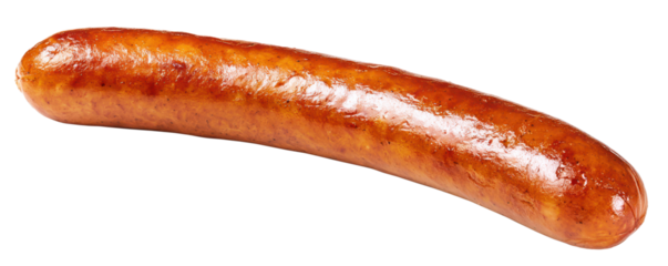 grilled brown sausage isolated on white or transparent png