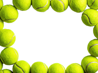 Tennis Balls Frame on White Background 