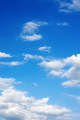 White clouds in blue sky
