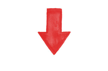 Red arrow isolated on white background
