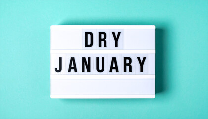 Dry January Minimal Lightbox Alcohol Free Lifestyle Concept