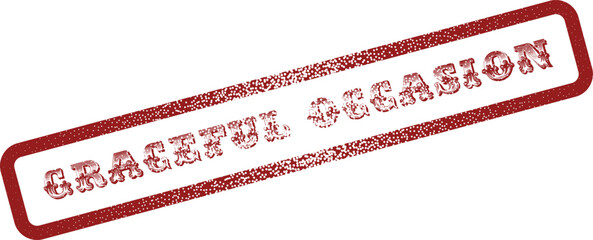 A sophisticated red grunge stamp highlighting a graceful occasion for elegance and special moments