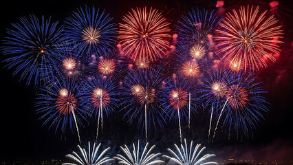 Dazzling night sky fireworks display