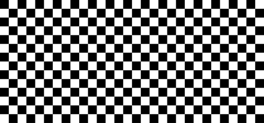 horizontal black and white checked sport or racing flag for background and design