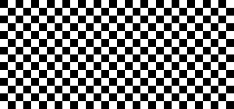horizontal black and white checked sport or racing flag for background and design