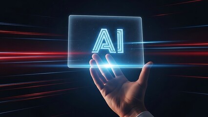 Hand Interacting with AI Interface