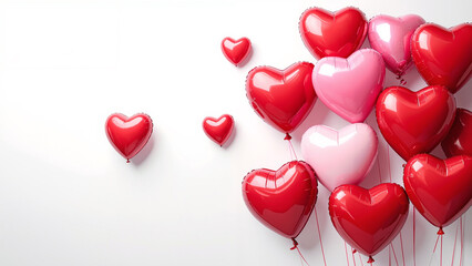 Floating Heart Balloons Decorative Background