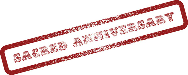 Commemorative SACRED ANNIVERSARY distressed red rubber stamp for special milestones and significant events