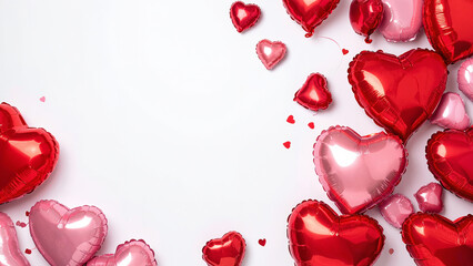 Glossy Heart Balloons Love Background