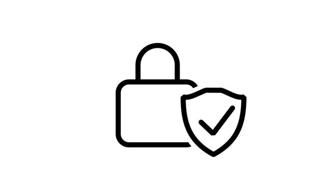 Padlock and shield icon representing data privacy, secure encryption, cyber defense, digital safety protocols, and information protection for online systems.
