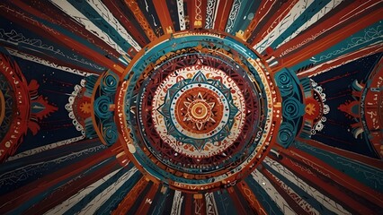 Modern Gawai festival background with abstract ethnic lines, white space center