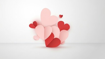 Floating hearts in soft light