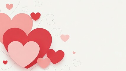 Colorful hearts floating in space