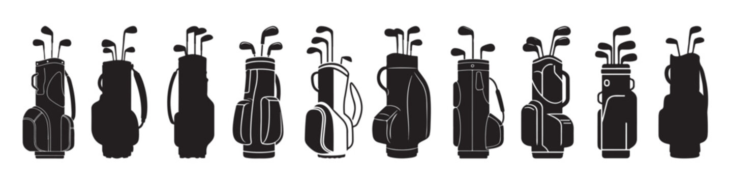 golf bag silhouette white background